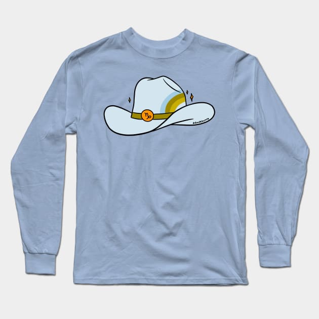 Capricorn Cowboy Hat Long Sleeve T-Shirt by Doodle by Meg